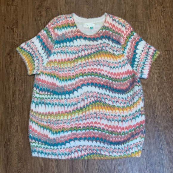 Anthropologie Marbled Sweater Tee 3x 